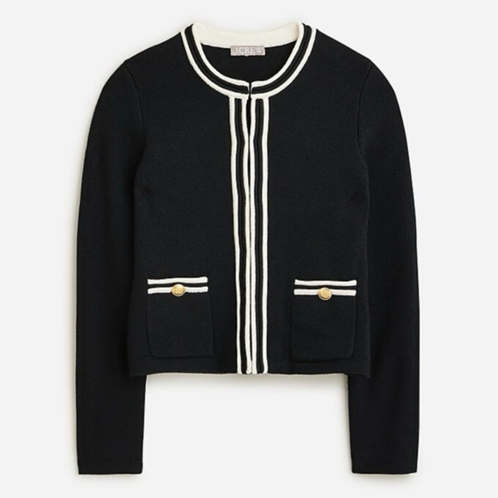 J Crew Emilie Lady Sweater White Trim